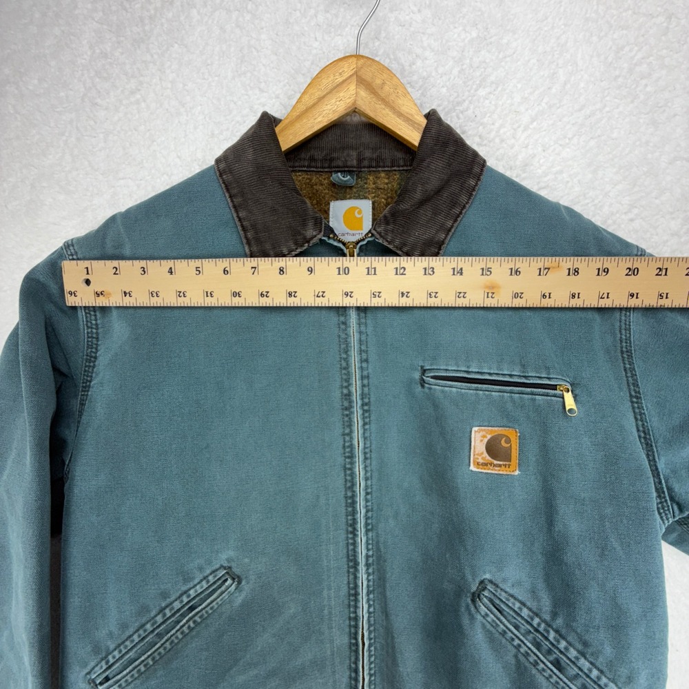 Vintage Carhartt Detroit Jacket Blanket Lined Mens Large J43 HTG Hunter Green - Picture 9 of 16
